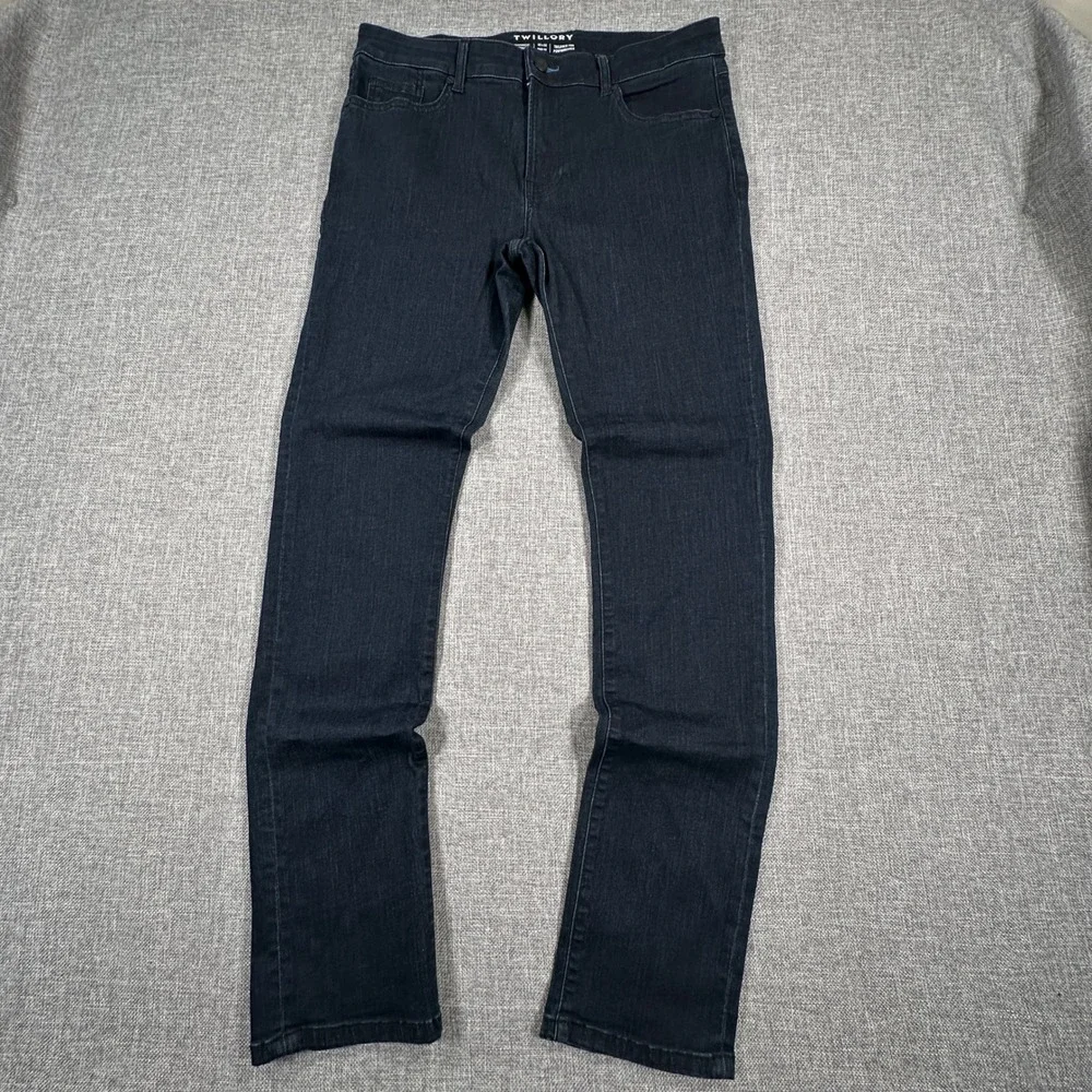 Twillory Technical Denim Jeans Mens 33x32 Dark Indigo Trim Fit Performance Tech